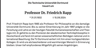 Nachruf Prof. Dr. Friedrich Rapp