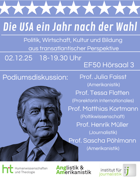 Plakat Podiumsdiskussion Die USA ein Jahr nach der Wahl