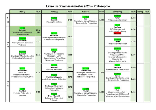 Lehrplan SoSe 2026