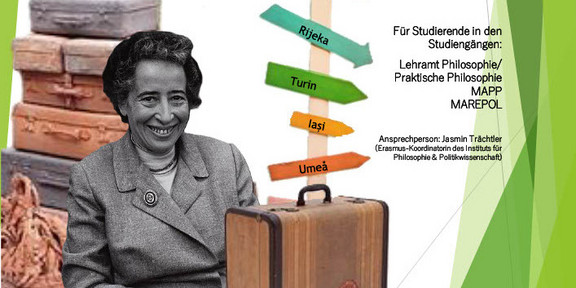 Das Bild beschreibt die Erasmus-Infoveranstaltung in der Philosophie am 02.12.2025