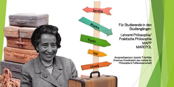 Das Bild beschreibt die Erasmus-Infoveranstaltung in der Philosophie am 02.12.2025