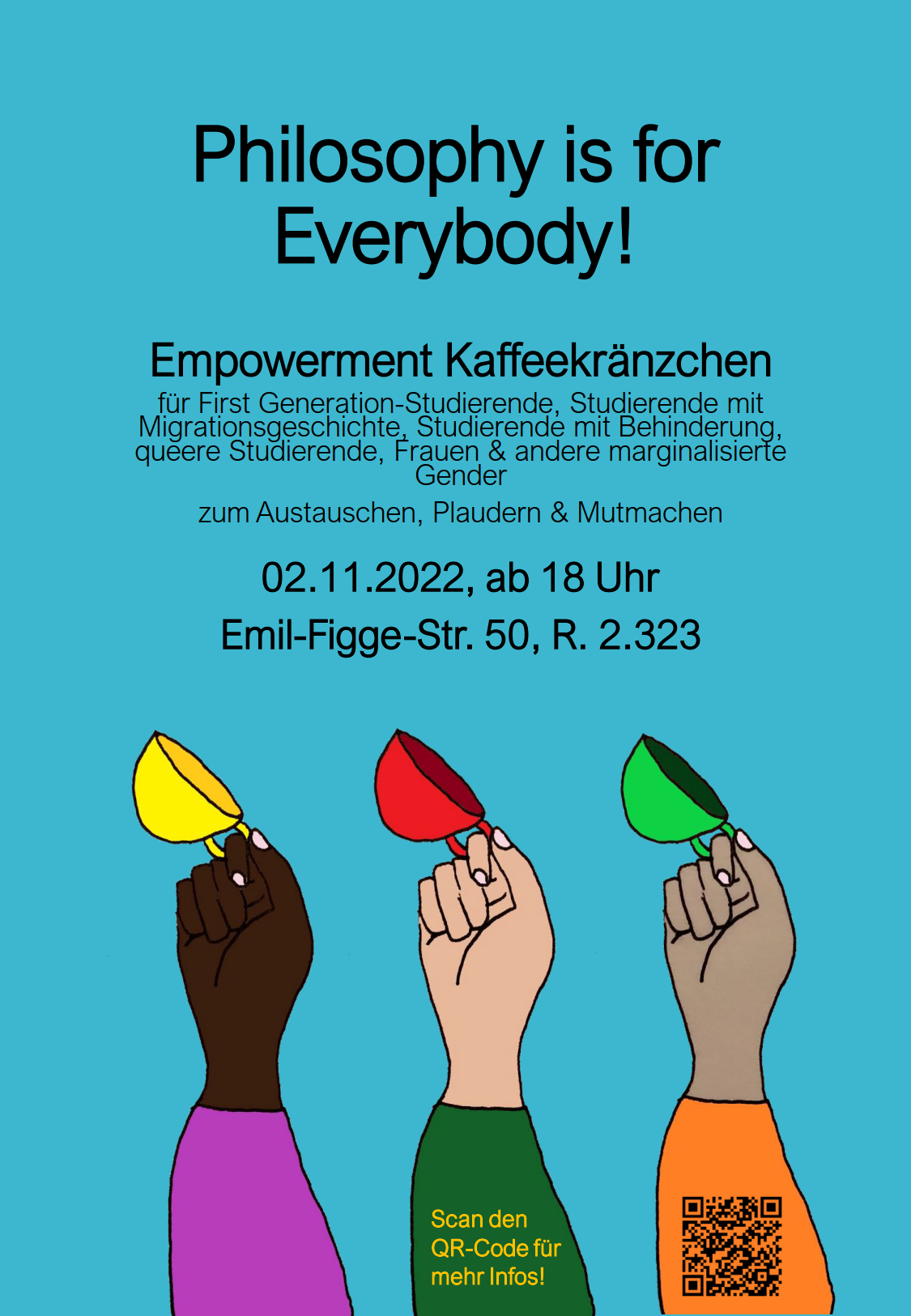 Flyer für die Veranstaltung "Philosophy is for Everybody!"